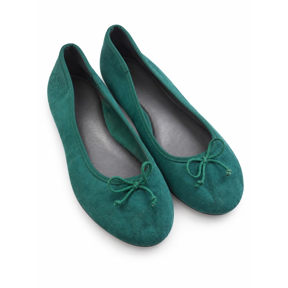 Merona Vintage Y2K Emerald Christmas Green Suede Ballet Flats Women's Size 10